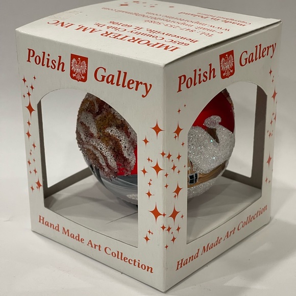 POLISH GALLERY HANDMADE ART COLLECTION CHRISTMAS ORNAMENT Country House & Trees - Picture 12 of 12